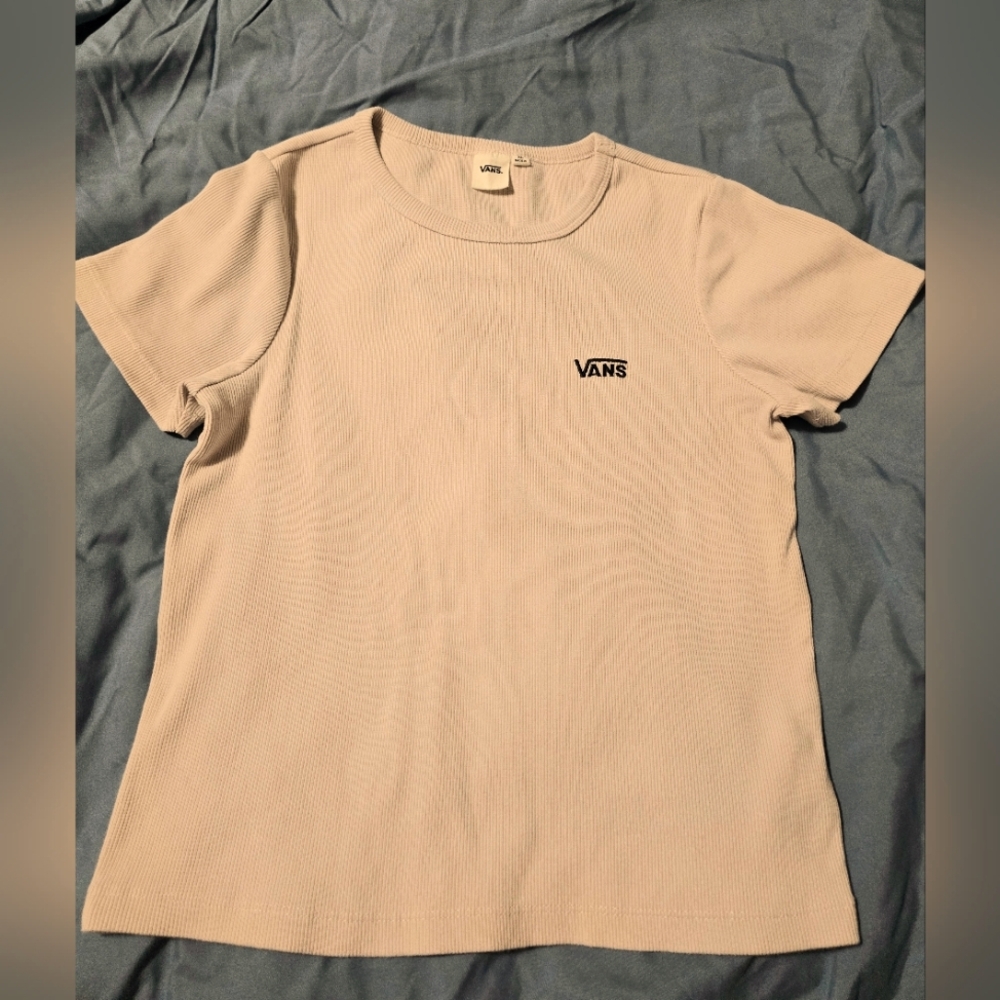 Vans Light Mauve Ribbed Crew Neck Tee - Picture 6 of 6